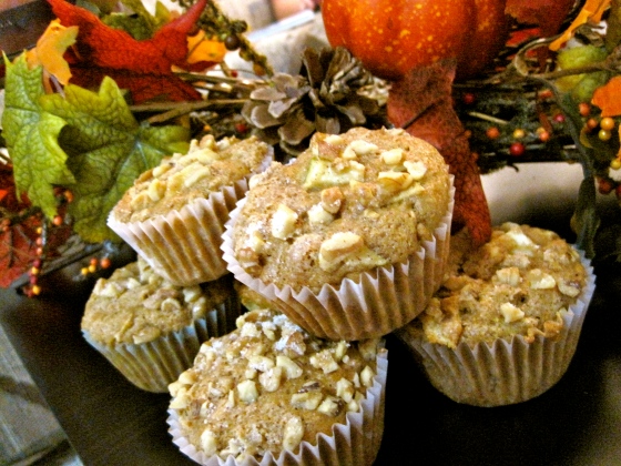 Apple Cinnamon Muffins with Flax and Walnuts
