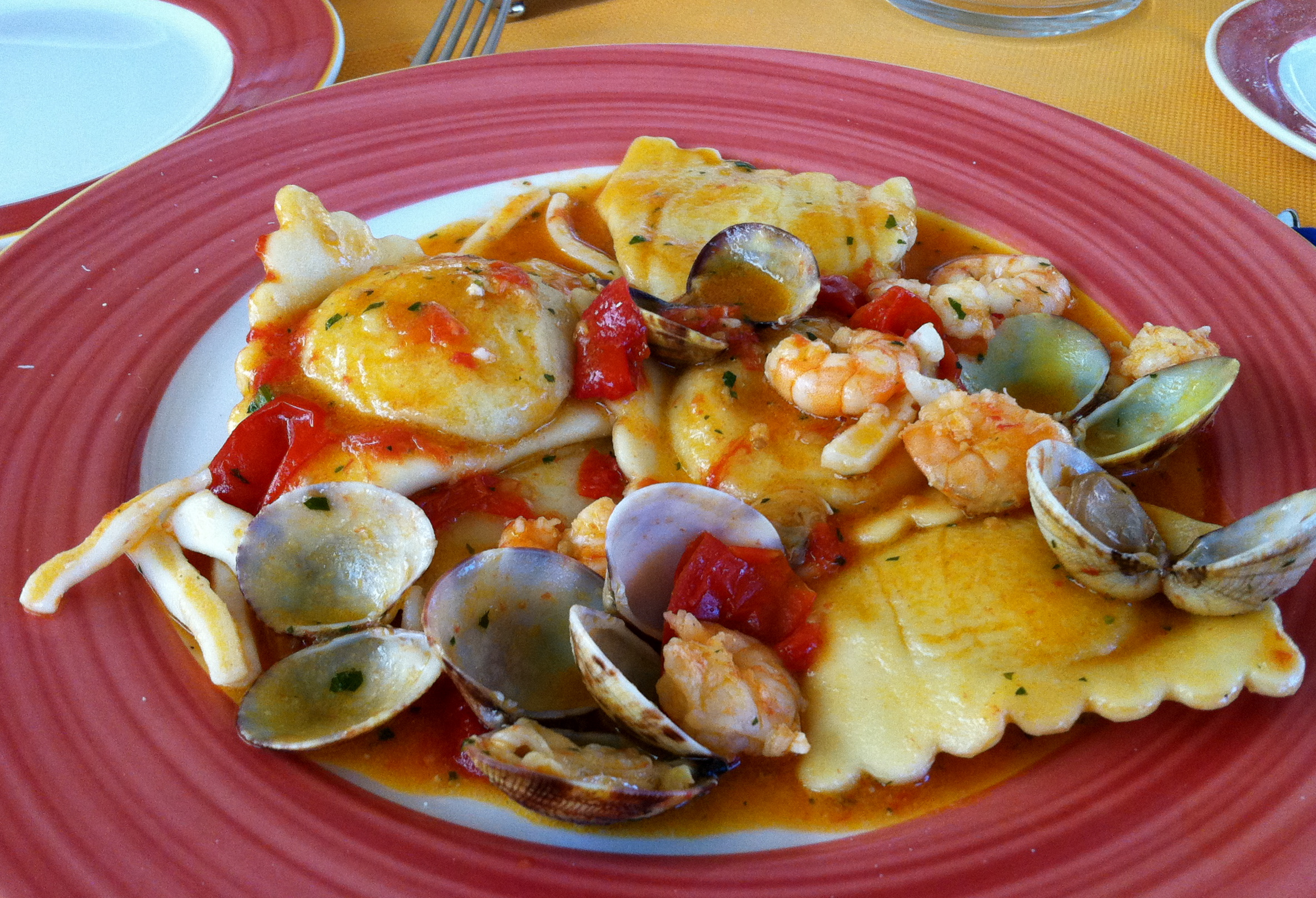 Ravioli with clams, shrimp, and calamari. O dio mio!